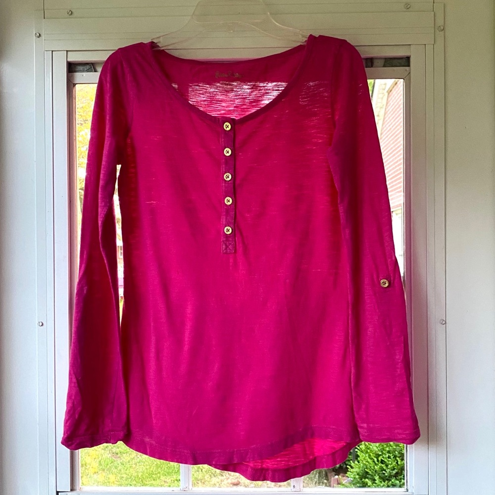 2/$10 LILLY PULITZER 🌷 Pink Henley Top X-Small